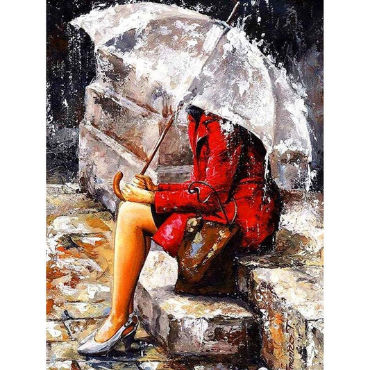Femme avec Parapluie