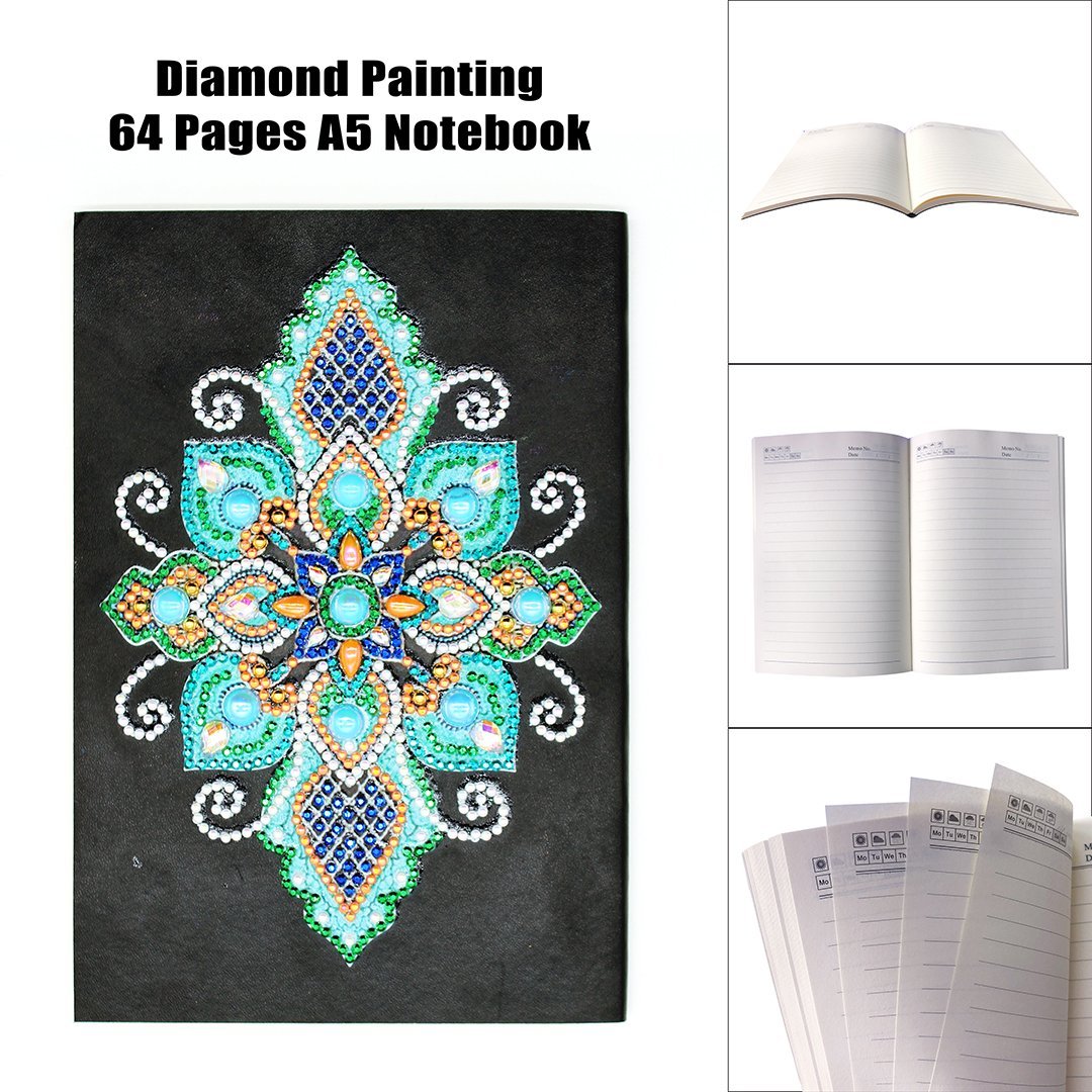 Notebook "Mandala Lotus Bleue" en Broderie Diamant - Artiste du Diamant - Diamond Painting