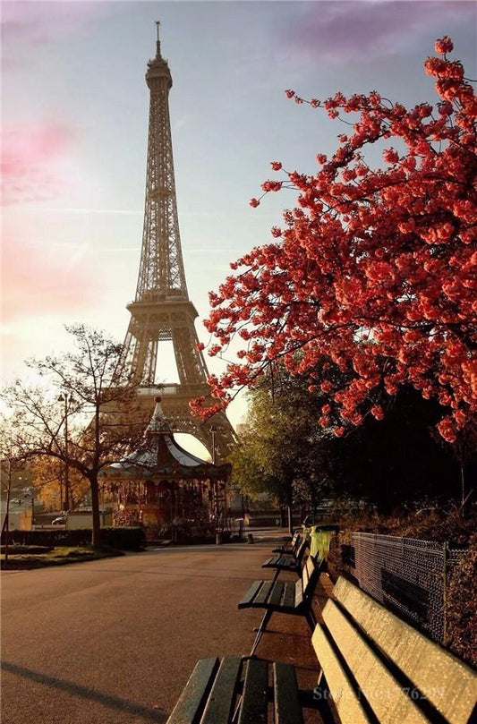 Vue sur la Tour Eiffel au Printemps