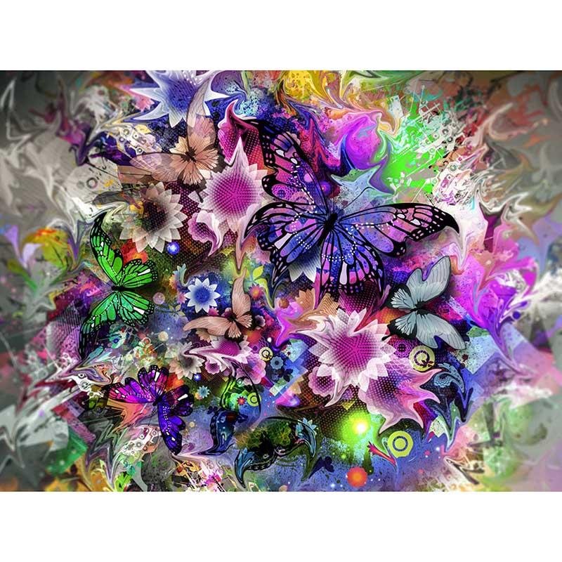 De Jolis Papillons au Milieu des Fleurs - Kit Broderie Diamant - Artiste du Diamant - Diamond Painting