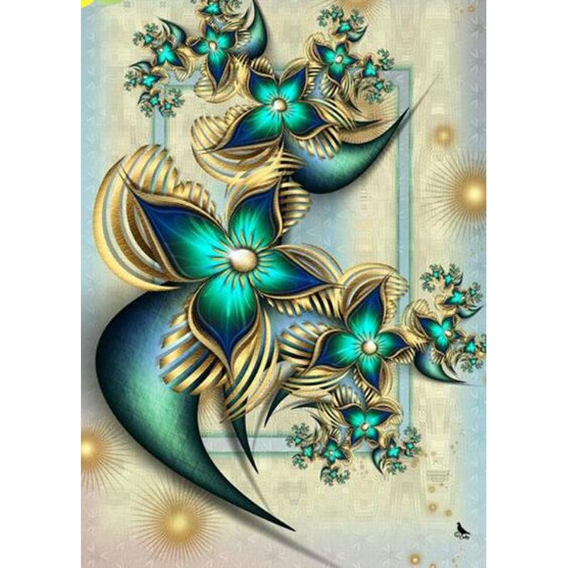 Fleur Bleue & Art Mandala - Kit Broderie Diamant - Artiste du Diamant - Diamond Painting