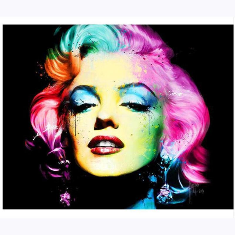 Marilyn Monroe en Multicolore - Kit Broderie Diamant - Artiste du Diamant - Diamond Painting