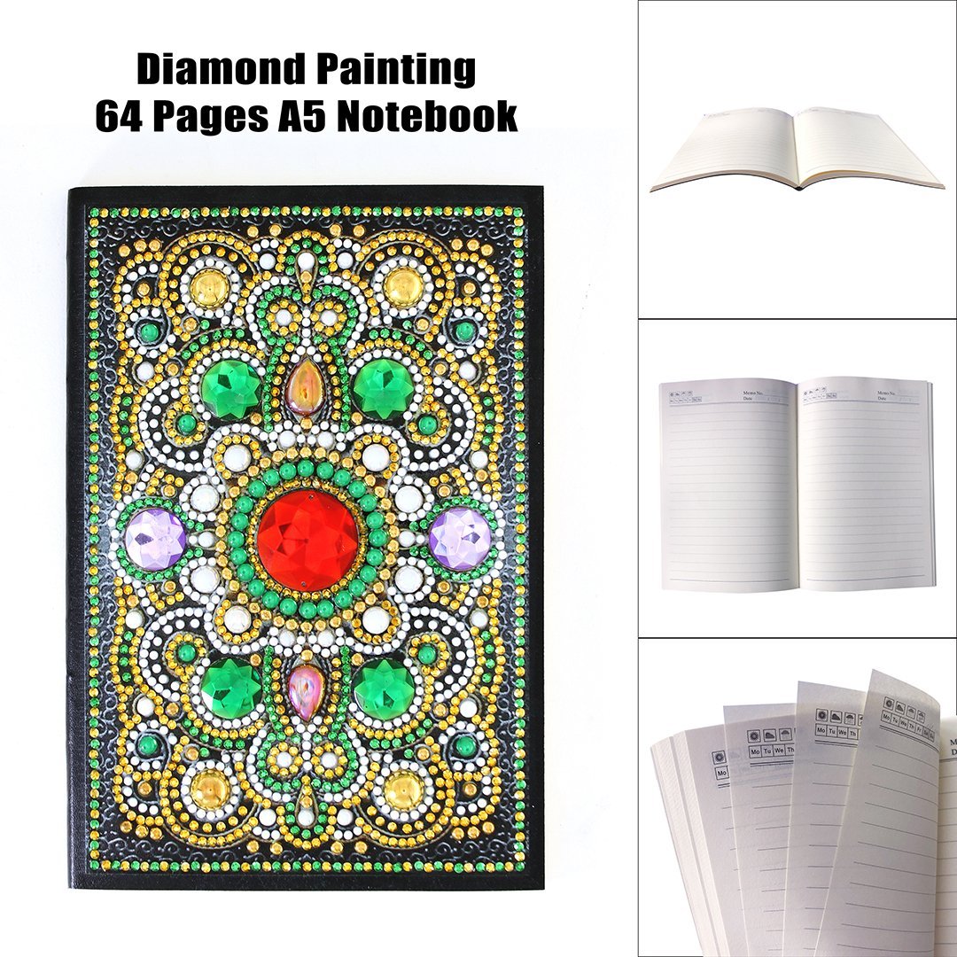 Notebook "Mandala Émeraude" en Broderie Diamant - Artiste du Diamant - Diamond Painting