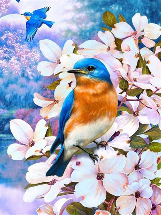Oiseau Bleu & Fleurs