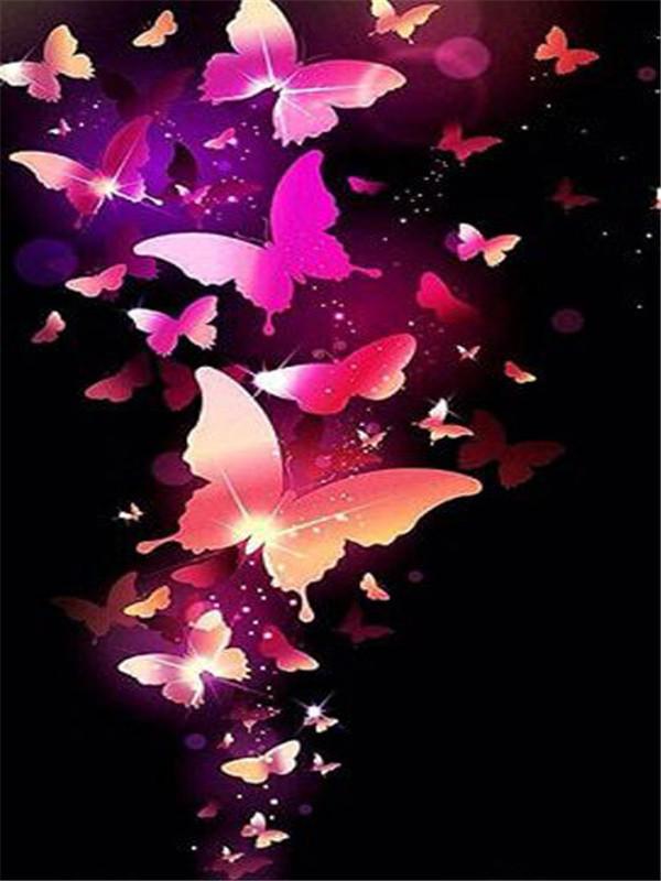 Papillons Étincelants dans la Nuit - Kit Broderie Diamant - Artiste du Diamant - Diamond Painting