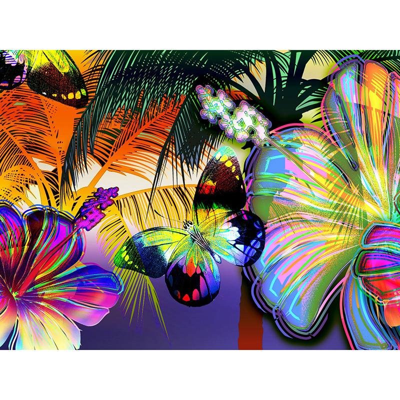 Papillons Multicolores en Pleine Forêt - Kit Broderie Diamant - Artiste du Diamant - Diamond Painting