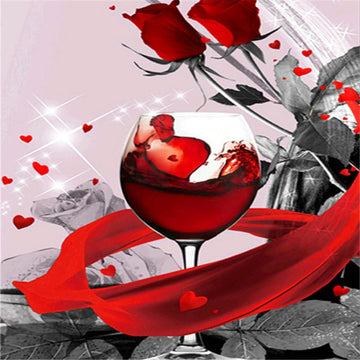 Passion, Vin & Roses - Kit Broderie Diamant - Artiste du Diamant - Diamond Painting