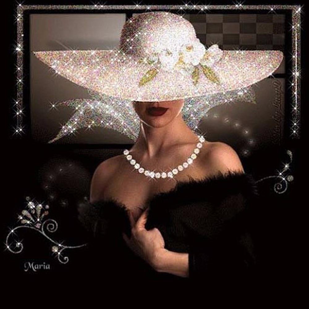 Une Femme Sexy avec son Chapeau - Kit Broderie Diamant - Artiste du Diamant - Diamond Painting
